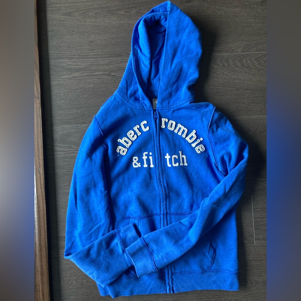 Abercrombie & Fitch Blue Zip-Up Hoodie Sweatshirt